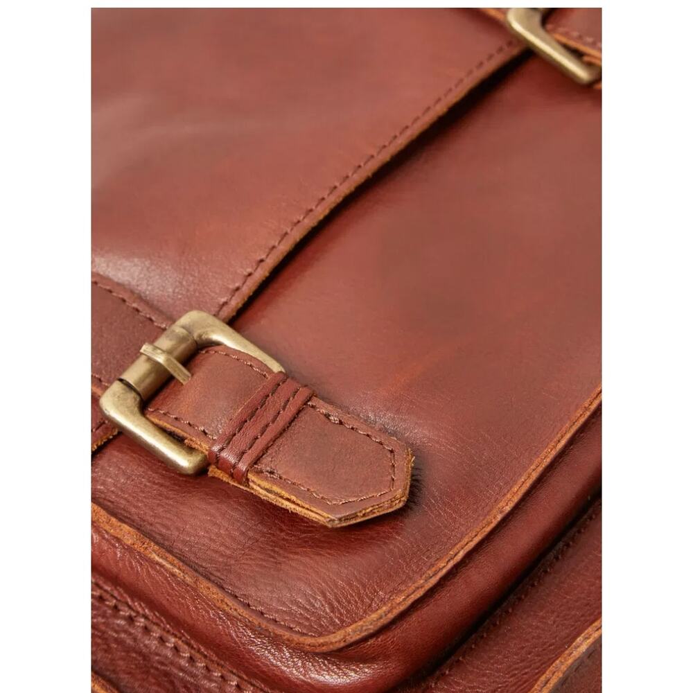 FatFace Camilla Brown Leather Satchel Crossbody Academia Gilmore Girls Classic - Picture 2 of 7